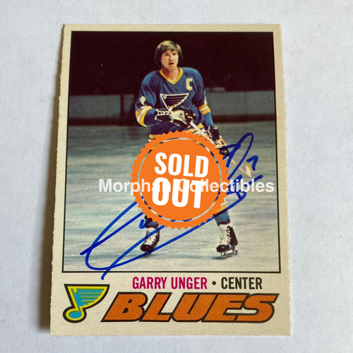 Garry Unger - Autographed Card Opc 1977-78
