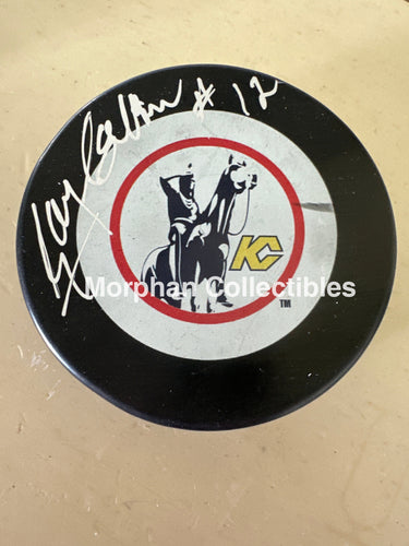 Gary Coalter - Autographed Puck - Kansas City Scouts Puck