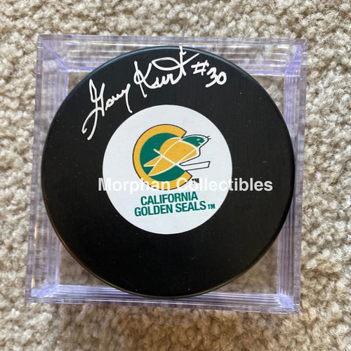 Gary Kurt - Autographed Puck California Seals