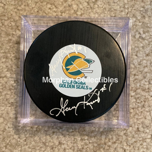 Gary Kurt - Autographed Pick California Seals Puck