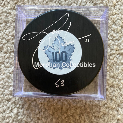 Gary Leeman - Autographed Puck Leafs Top 100