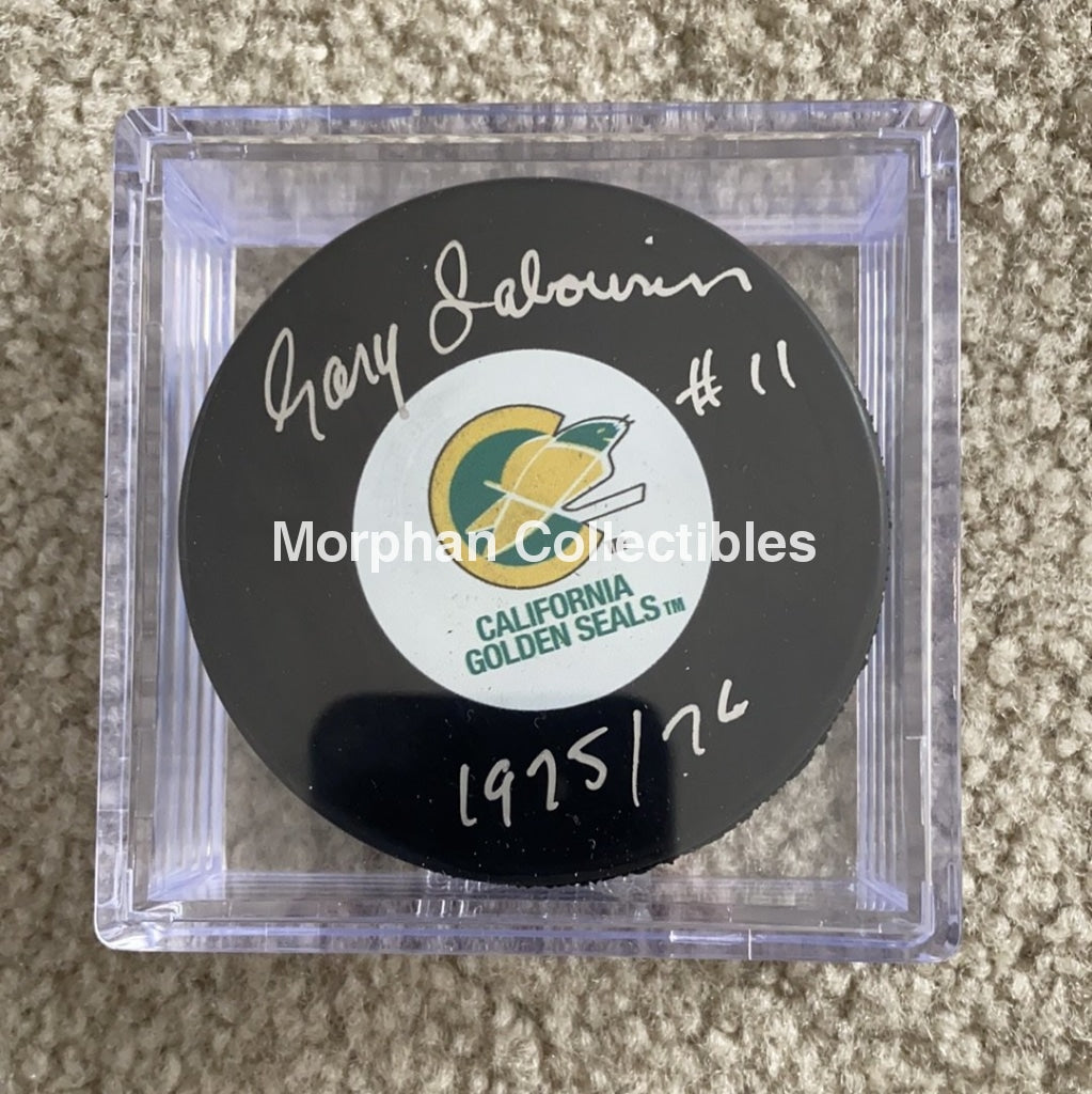 Gary Sabourin - Autographed California Golden Seals Puck