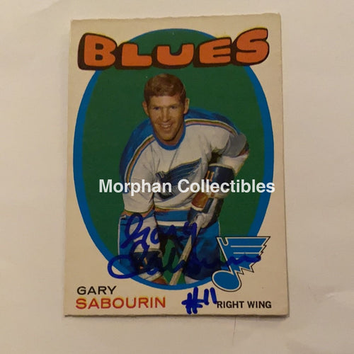 Gary Sabourin - Autographed Card 1971-72 Opc