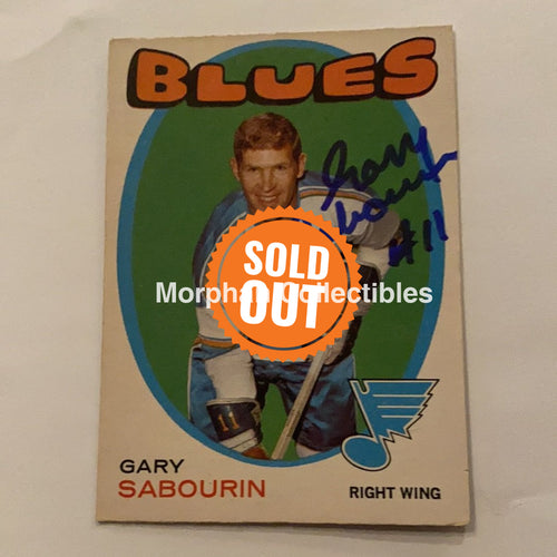 Gary Sabourin - Autographed Card 1971-72 Opc