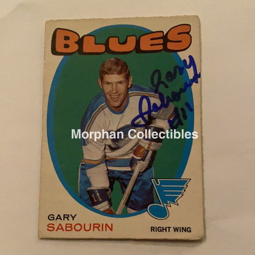 Gary Sabourin - Autographed Card 1971-72 Opc