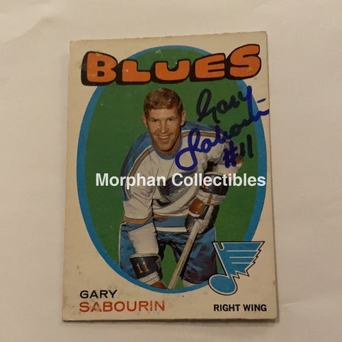 Gary Sabourin - Autographed Card 1971-72 Opc