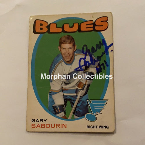 Gary Sabourin - Autographed Card 1971-72 Opc
