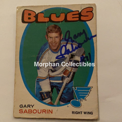 Gary Sabourin - Autographed Card 1971-72 Opc Creases