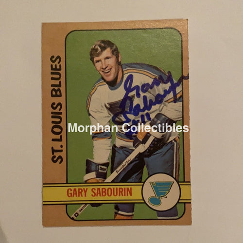 Gary Sabourin - Autographed Card 1972-73 Opc