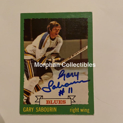 Gary Sabourin - Autographed Card 1973-74 Opc