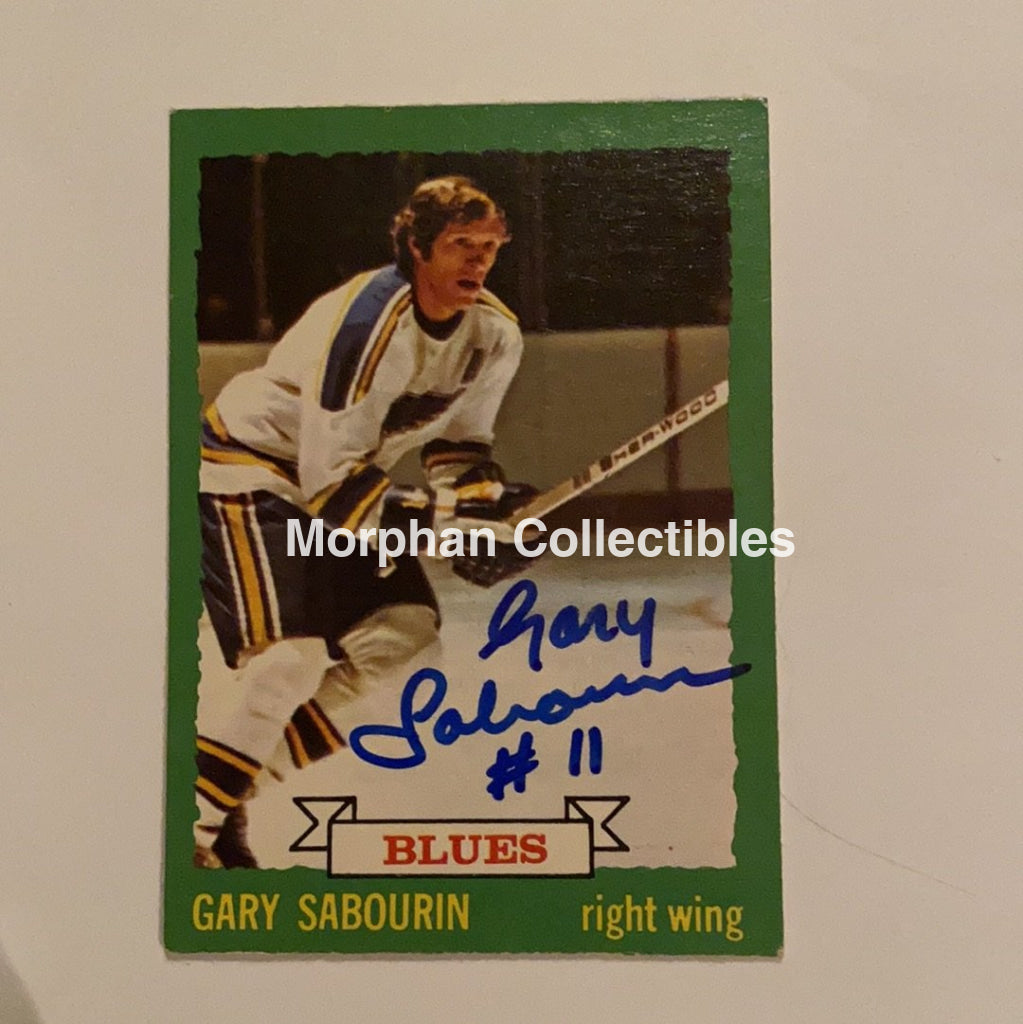 Gary Sabourin - Autographed Card 1973-74 Opc