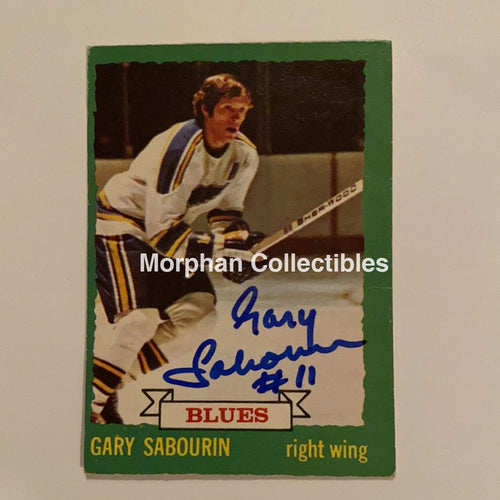 Gary Sabourin - Autographed Card 1973-74 Opc