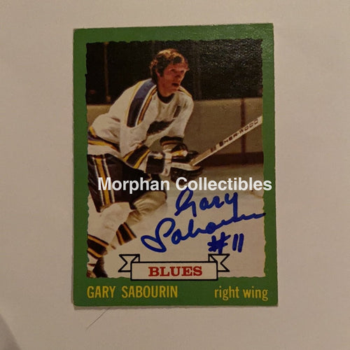 Gary Sabourin - Autographed Card 1973-74 Opc