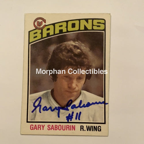 Gary Sabourin - Autographed Card 1976-77 Opc