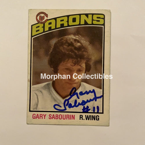 Gary Sabourin - Autographed Card 1976-77 Opc