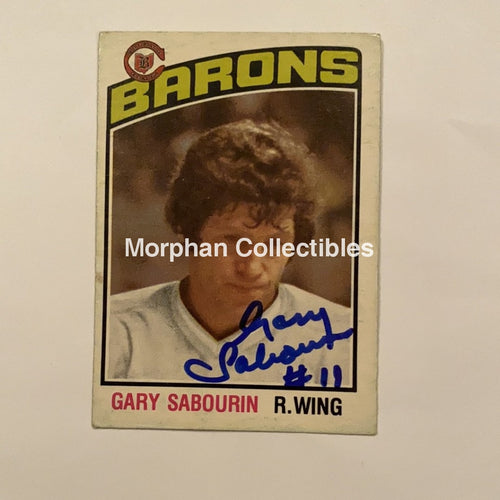 Gary Sabourin - Autographed Card 1976-77 Opc