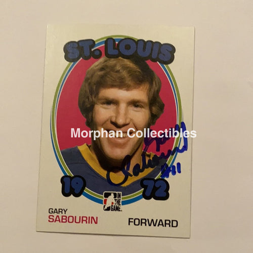 Gary Sabourin - Autographed Card In The Game 1972