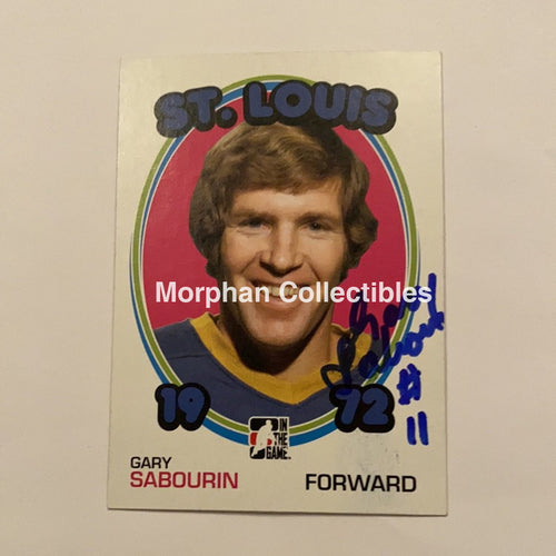 Gary Sabourin - Autographed Card In The Game 1972