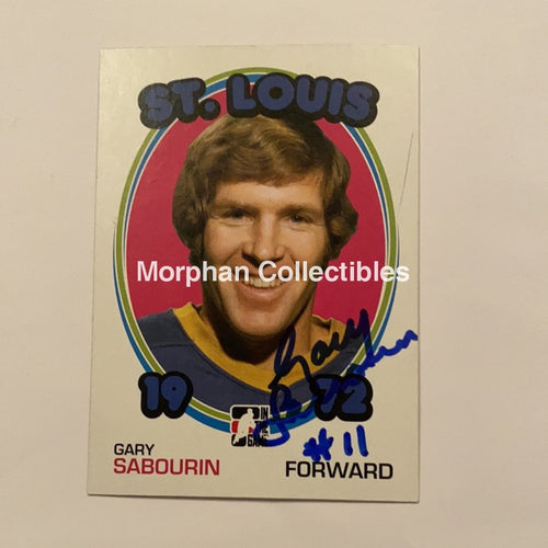 Gary Sabourin - Autographed Card In The Game 1972