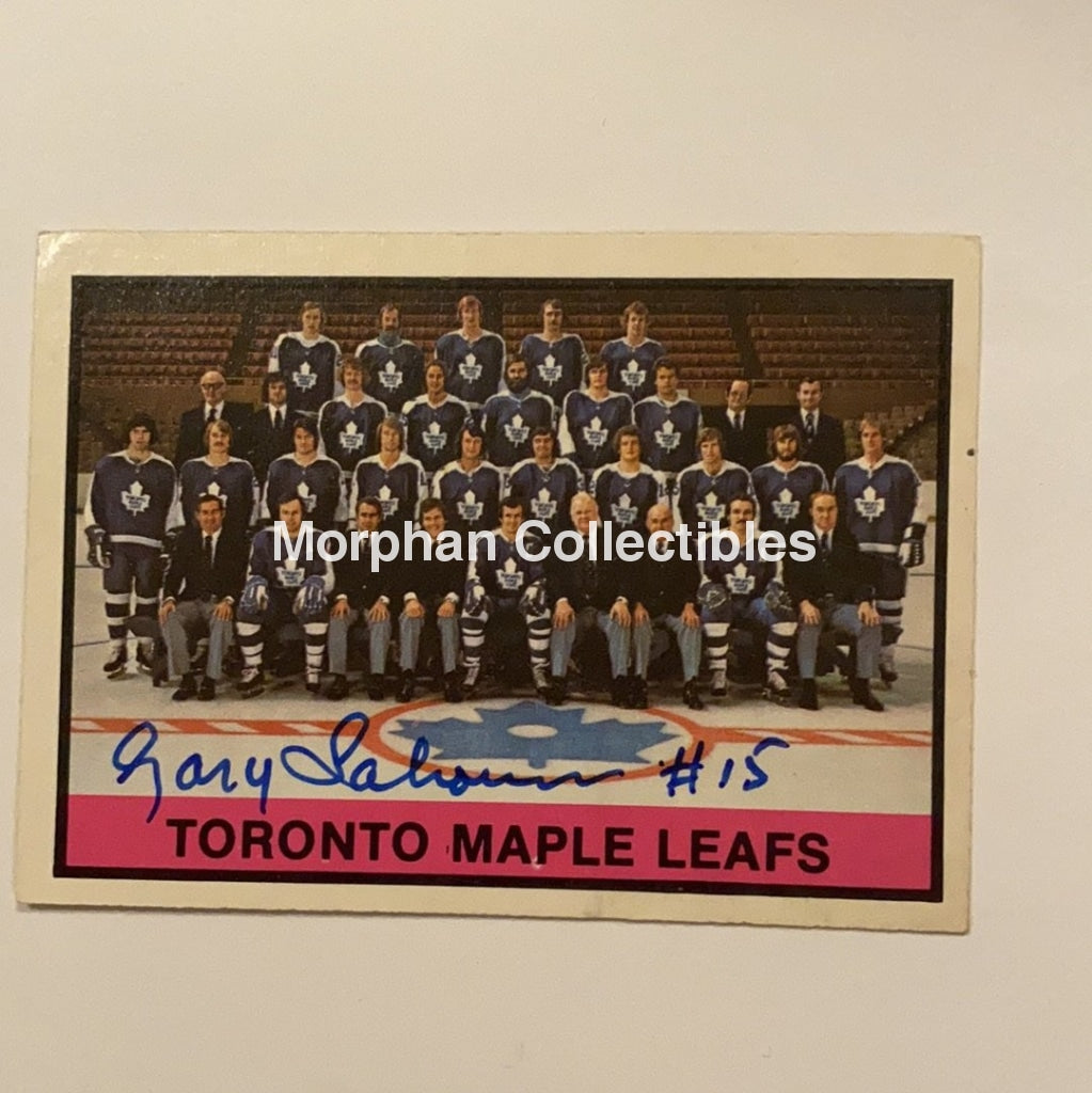 Gary Sabourin - Autographed Card Leafs Checklist Marked On Back