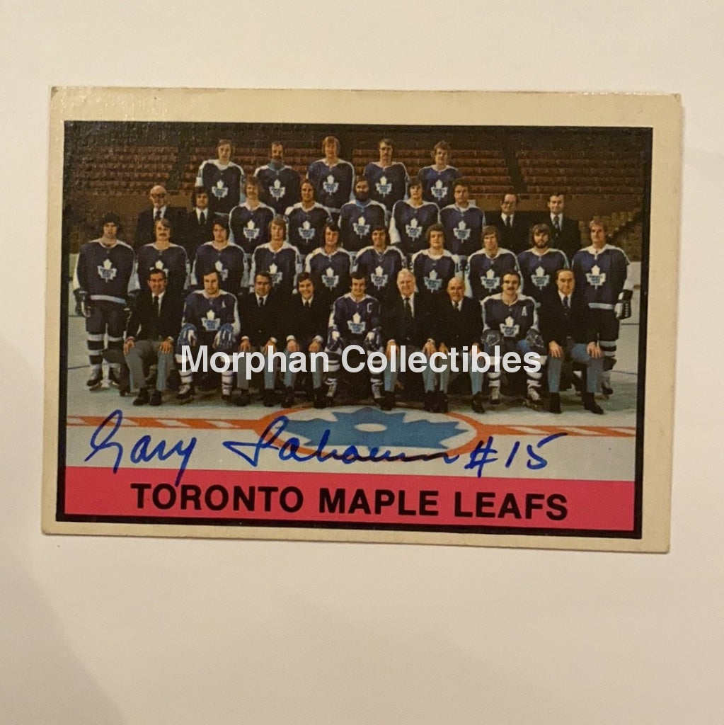 Gary Sabourin - Autographed Card Leafs Checklist Marked On Back