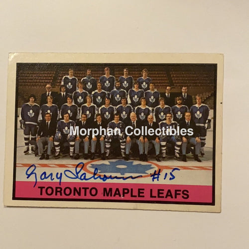 Gary Sabourin - Autographed Card Leafs Checklist Marked On Back