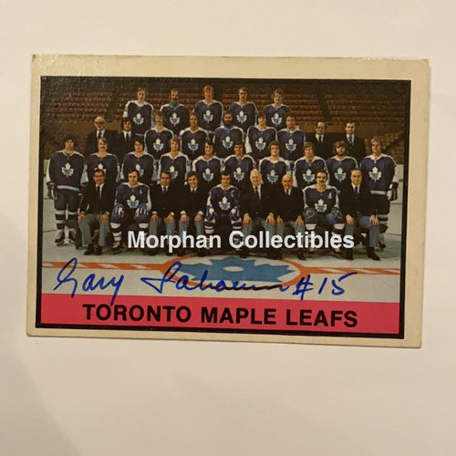 Gary Sabourin - Autographed Card Leafs Checklist Marked On Back