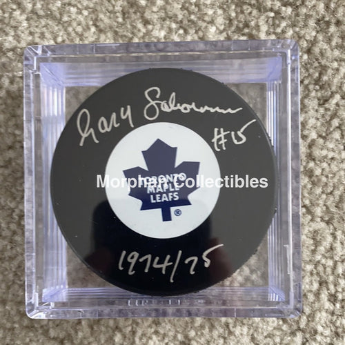 Gary Sabourin - Autographed Toronto Maple Leafs Puck