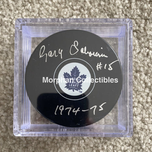 Gary Sabourin - Autographed Toronto Maple Leafs Puck