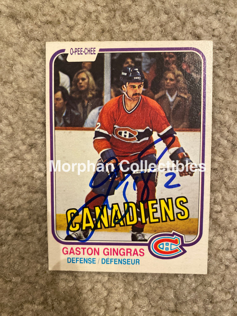 Gaston Gingras - Autographed Card 1981-82 Opc