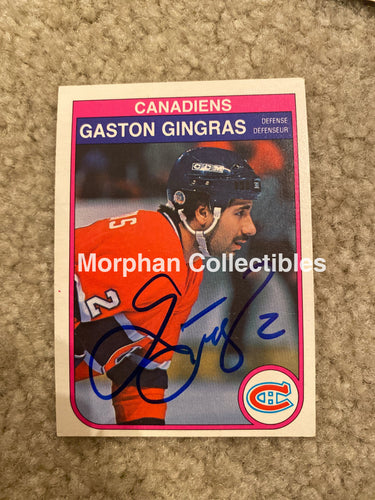 Gaston Gingras - Autographed Card 1982-83 Opc Crease