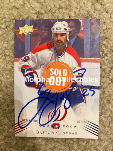 Gaston Gingras - Autographed Card Montreal Centennial