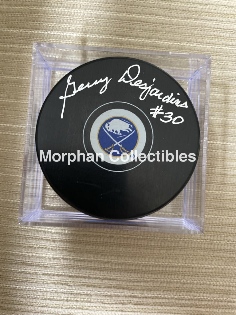 Gerry Desjardins - Autographed Buffalo Puck