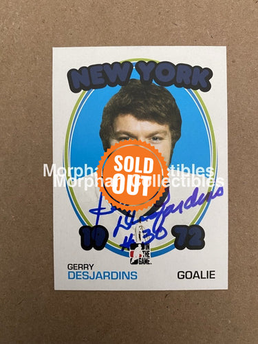 Gerry Desjardins Autographed Cards Itg 1972 Card