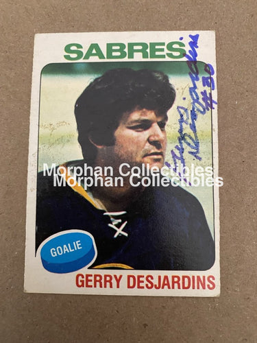 Gerry Desjardins Autographed Cards Opc 1975-76 #1 Card