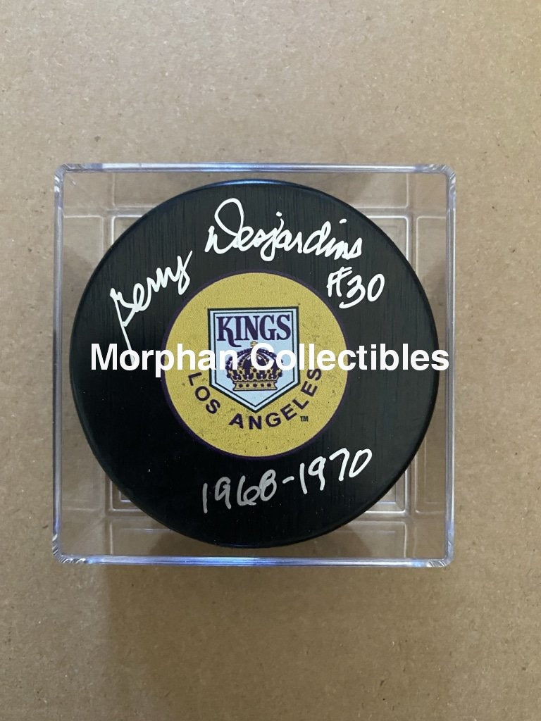 Gerry Sesjardins - Autographed Pucks Los Angeles Kings #2 Puck