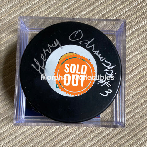 Gerry Odrowski - Autographed Puck California Golden Seals