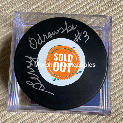 Gerry Odrowski - Autographed Puck California Golden Seals