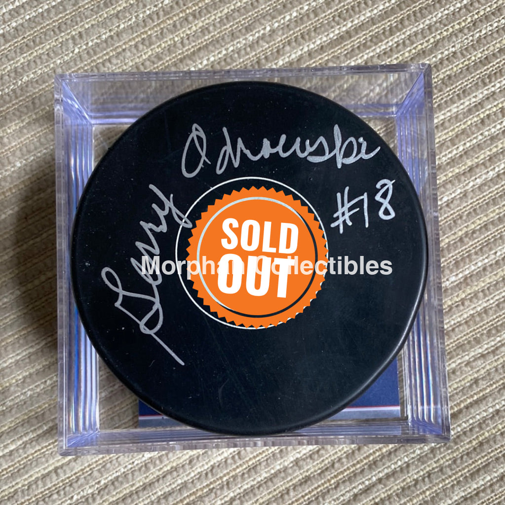 Gerry Odrowski - Autographed Puck Detroit Red Wings