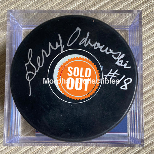 Gerry Odrowski - Autographed Puck Detroit Red Wings