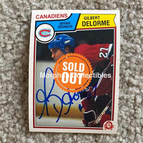 Gilbert Delorme - Autographed Card 1983-84 Opc