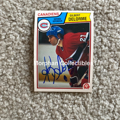 Gilbert Delorme - Autographed Card 1983-84 Opc