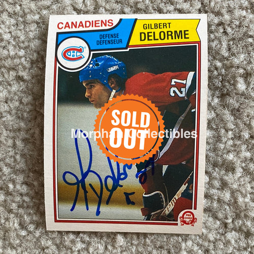 Gilbert Delorme - Autographed Card 1983-84 Opc