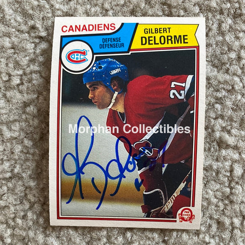 Gilbert Delorme - Autographed Card 1983-84 Opc