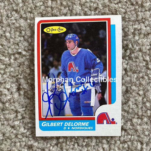Gilbert Delorme - Autographed Card 1986-87 Opc