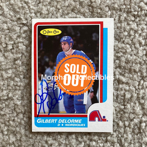 Gilbert Delorme - Autographed Card 1986-87 Opc