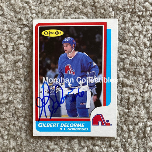 Gilbert Delorme - Autographed Card 1986-87 Opc
