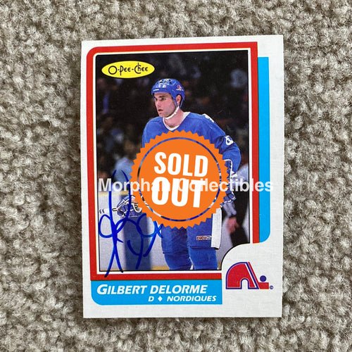 Gilbert Delorme - Autographed Card 1986-87 Opc