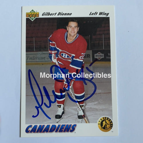 Gilbert Dionne - Autographed Card 1991-92 Ud
