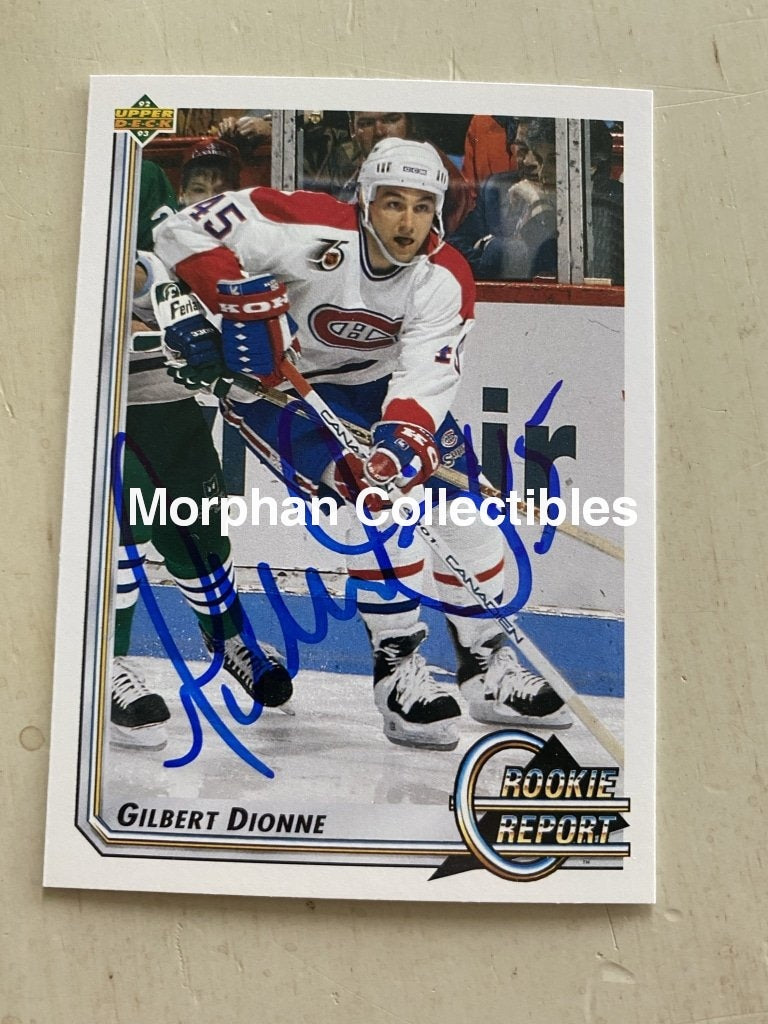 Gilbert Dionne - Autographed Card 1992-93 Upper Deck Rookie Report #1